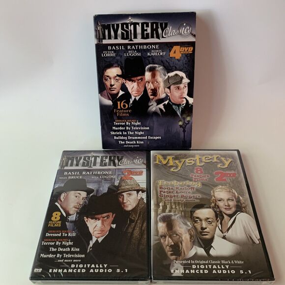 Mystery Classics Sherlock Holmes (DVD, 2005, 4-Disc Set) 16 Feature Films - Picture 5 of 12